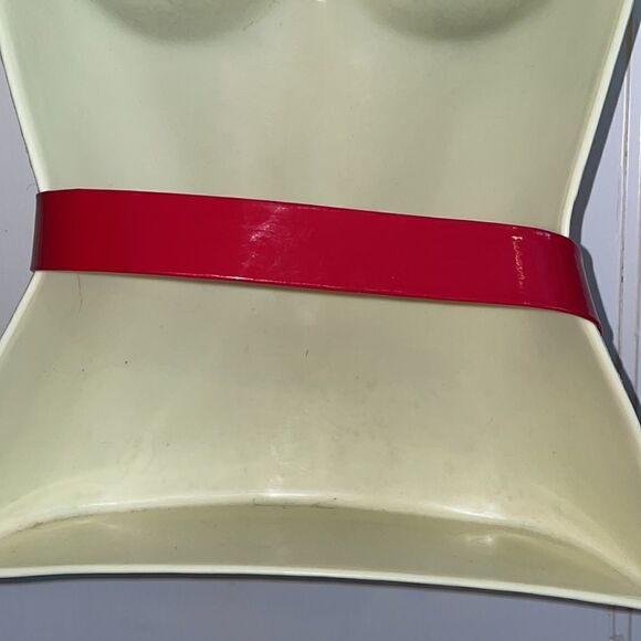 Vtg 80s‎ Dotty Smith red vinyl belt with black Scottie dog buckle main image 8